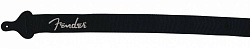 FENDER BLACK STRAP/GREY LOGO ремень для гитары, нейлон, цвет черный, серый логотип