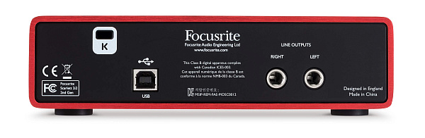 FOCUSRITE SCARLETT 2I2 2ND GEN USB аудио интерфейс, 2 входа/2 выхода