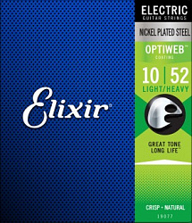 ELIXIR 19077 струны для электрогитары OPTIWEB Light/Heavy (.010-.052)