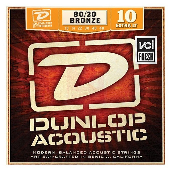 Dunlop DAP1048 Струны для акустической гитары Phosphor Bronze Light (10-48).