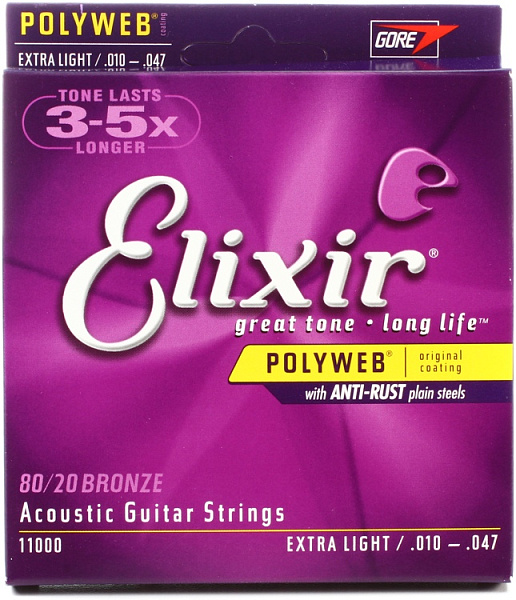 Elixir 11000 PolyWeb - Струны для акустической гитары
